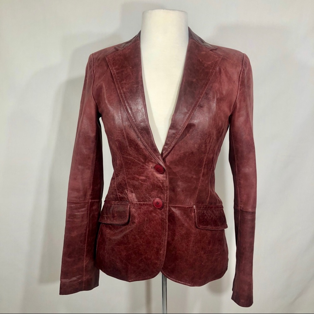 Zara Leather Blazer- Medium